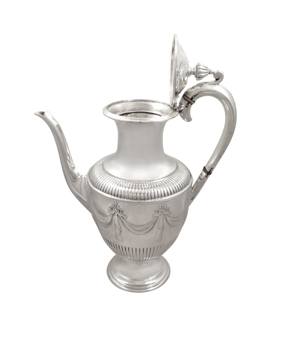 Antique Victorian Sterling Silver Coffee Pot 1881 View IV