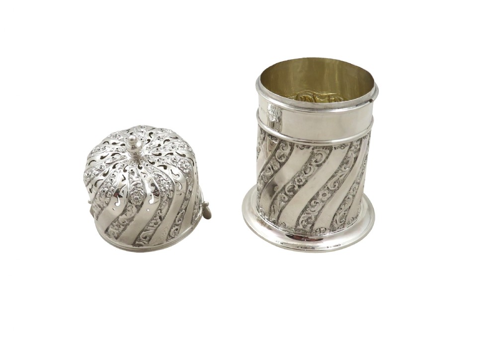 Antique Victorian Sterling Silver Sugar Shaker 1896 View VI
