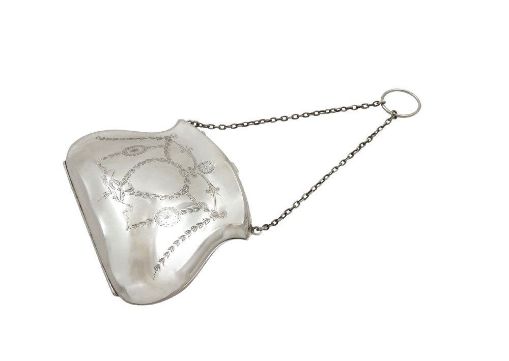 Antique Edwardian Sterling Silver Purse 1906 View V