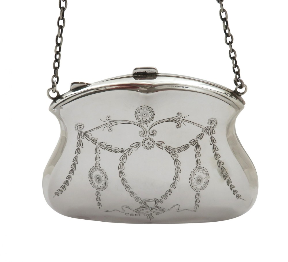 Antique Edwardian Sterling Silver Purse 1906 View VII