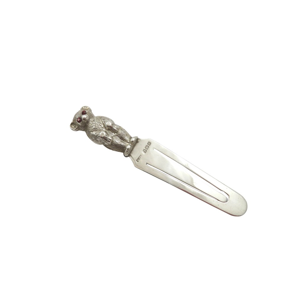 Antique Edwardian Sterling Silver 'Bear' Bookmark 1909
