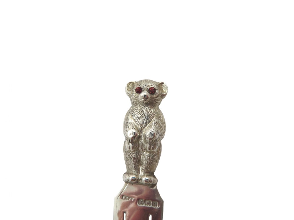 Antique Edwardian Sterling Silver 'Bear' Bookmark 1909 View III