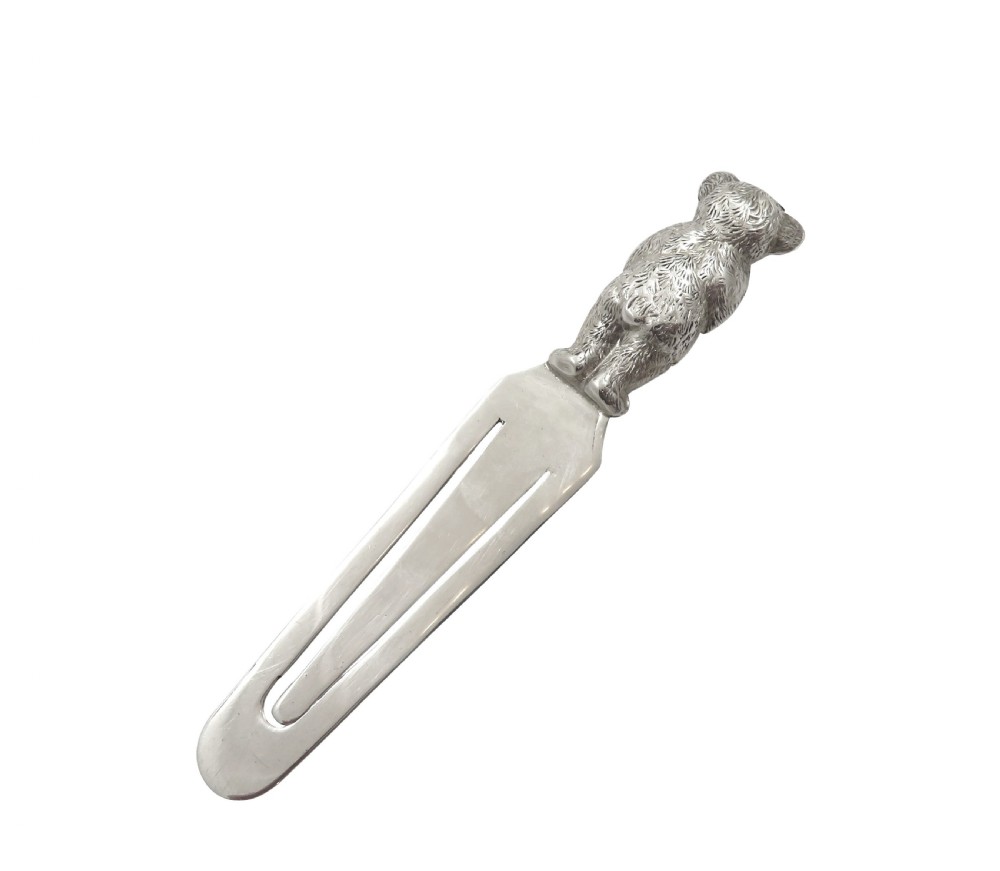 Antique Edwardian Sterling Silver 'Bear' Bookmark 1909 View IV