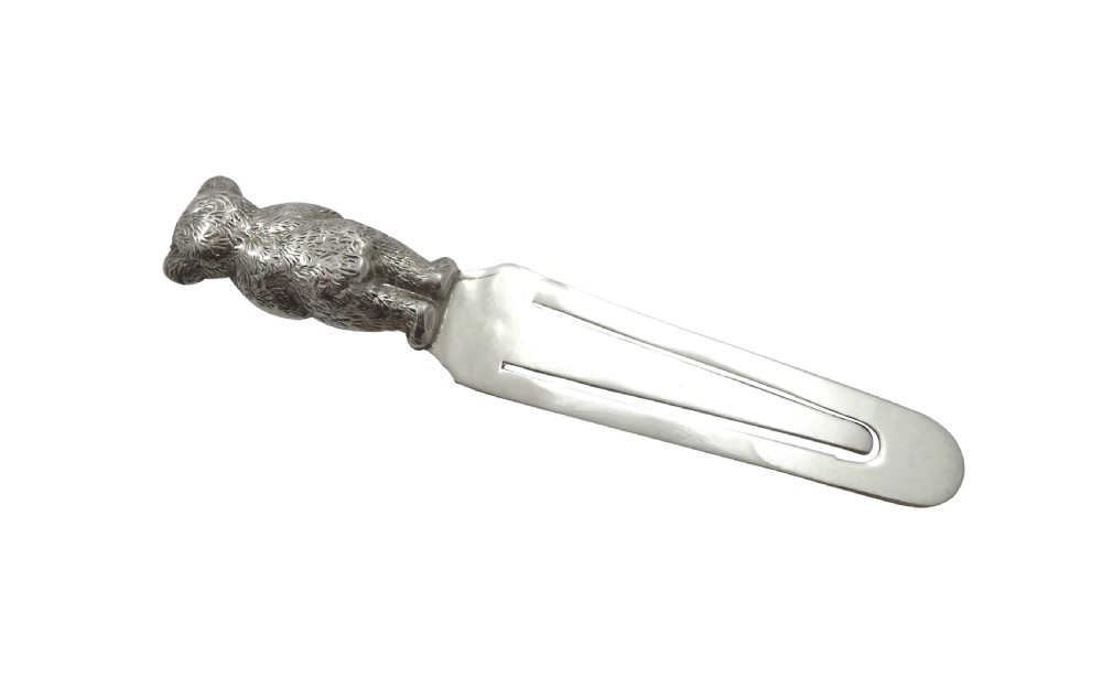 Antique Edwardian Sterling Silver 'Bear' Bookmark 1909 View VII