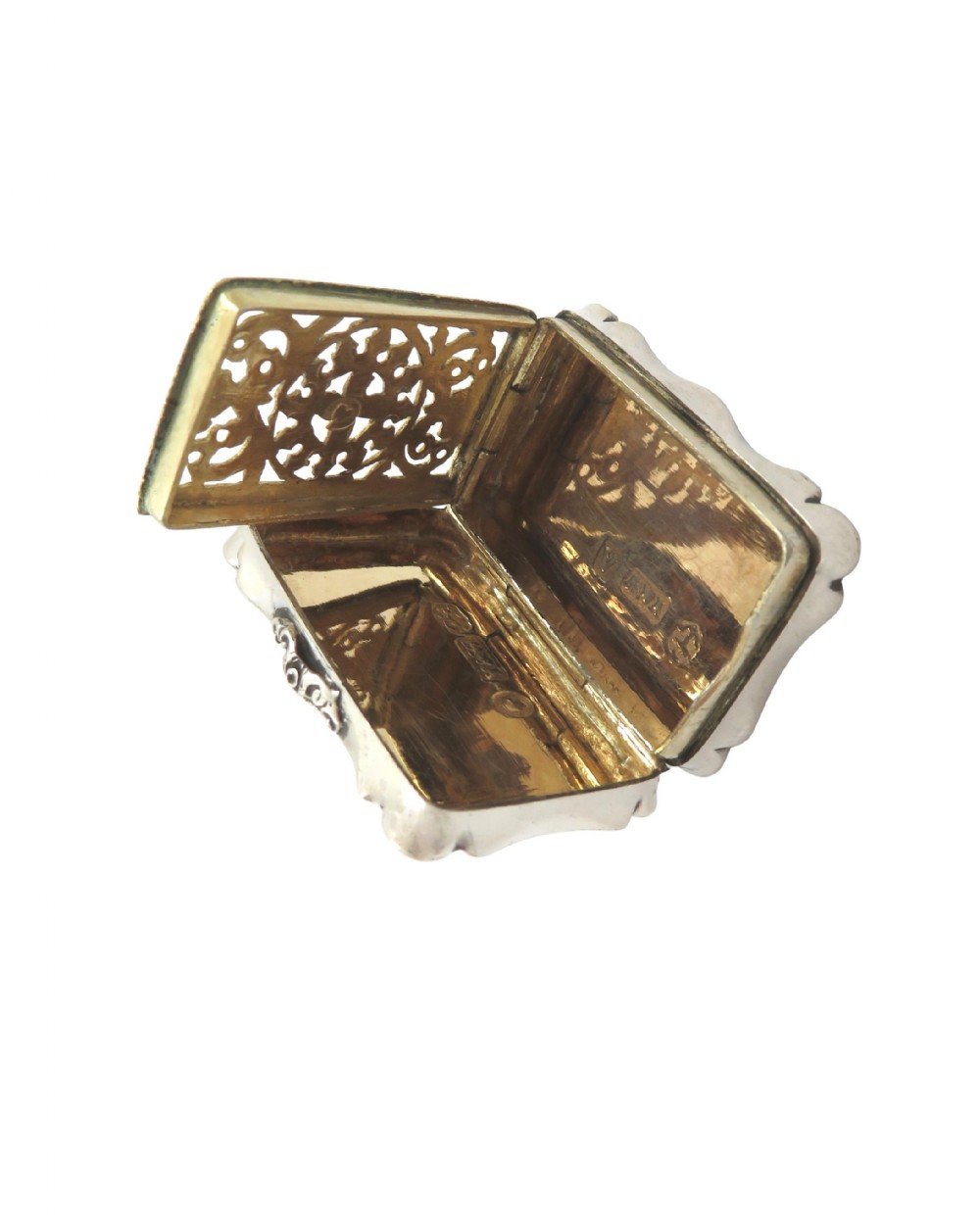 Antique Early Victorian Sterling Silver Vinaigrette 1849 View VI