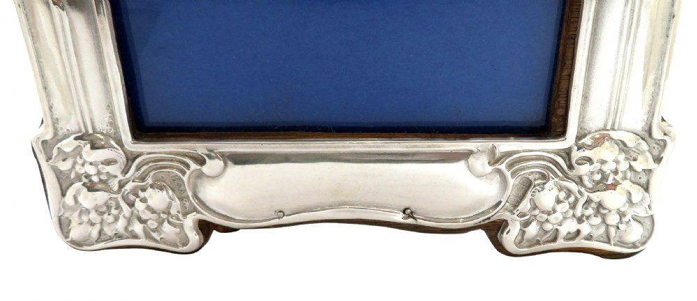 Antique Art Nouveau Sterling Silver Photo Frame 1902 View VI
