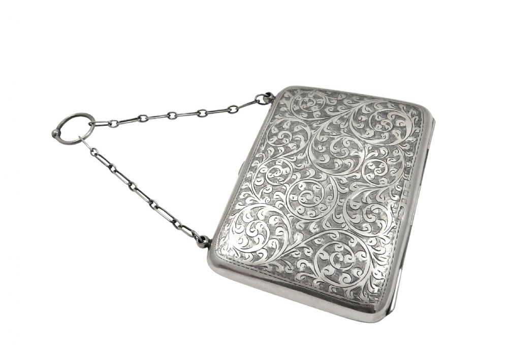 Antique George V Sterling Silver Card Case / Aide Memoire 1919 View V