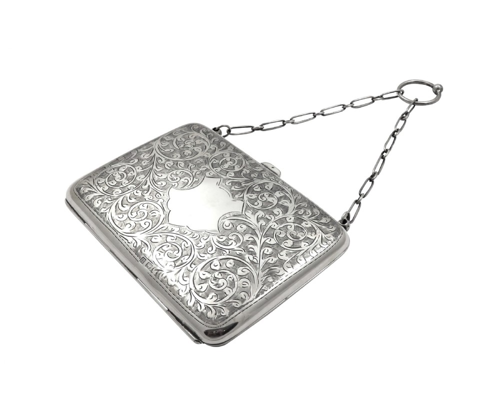 Antique George V Sterling Silver Card Case / Aide Memoire 1919 View X