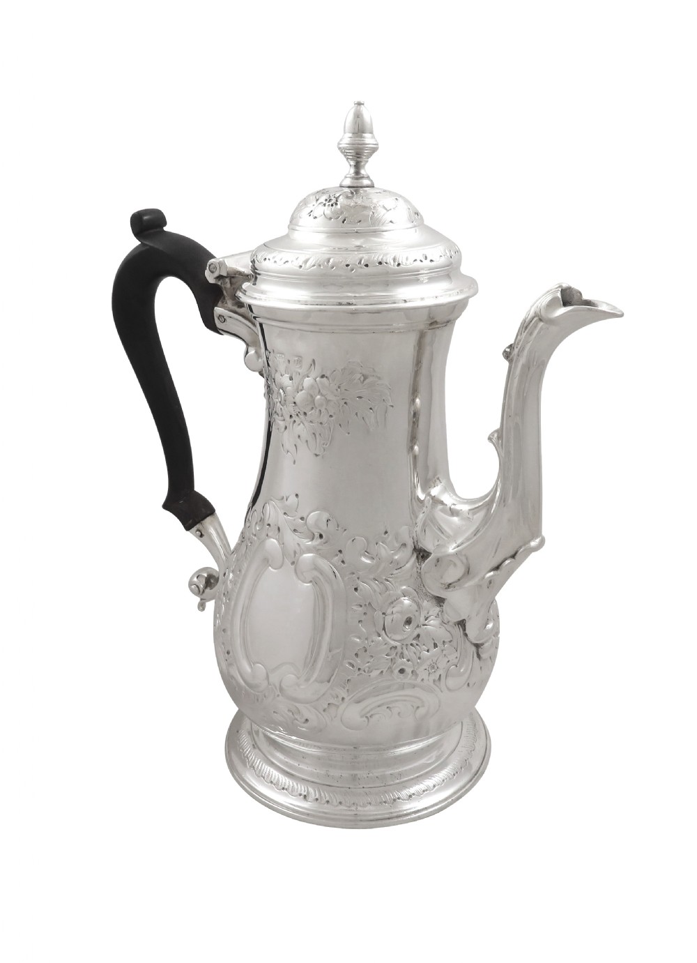 Antique Georgian Sterling Silver Coffee Pot 1860 View V