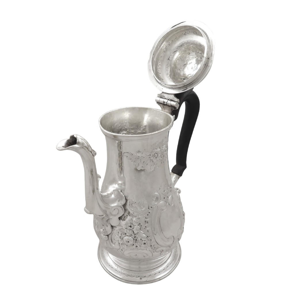 Antique Georgian Sterling Silver Coffee Pot 1860 View VI