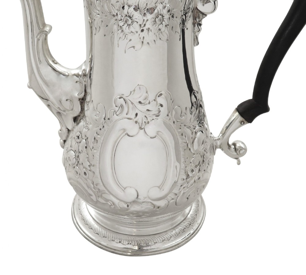 Antique Georgian Sterling Silver Coffee Pot 1860 View VIII