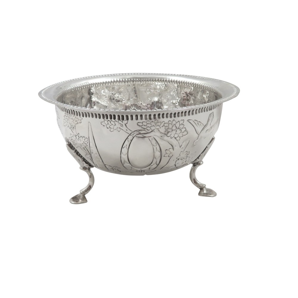 Antique Irish Sterling Silver Bowl with Scenes - Dublin 1914
