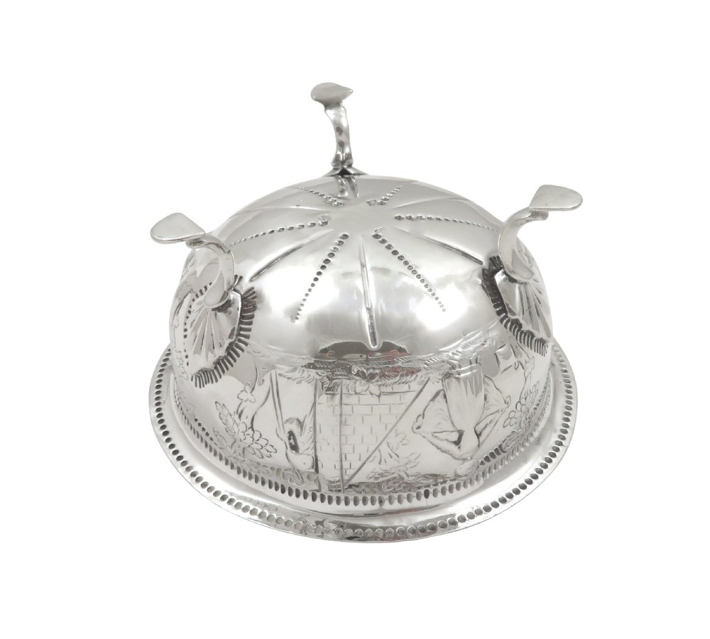 Antique Irish Sterling Silver Bowl with Scenes - Dublin 1914 View IV