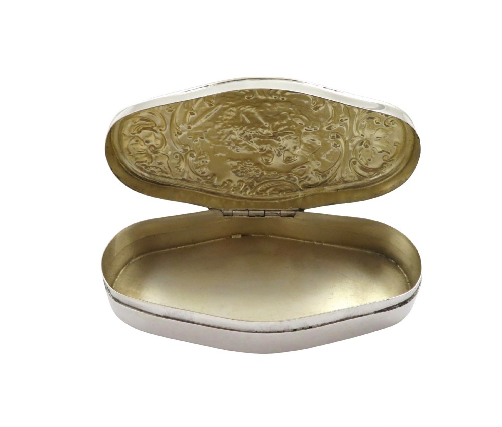 Antique Victorian Sterling Silver 'Lovers' Trinket Box 1899 View V
