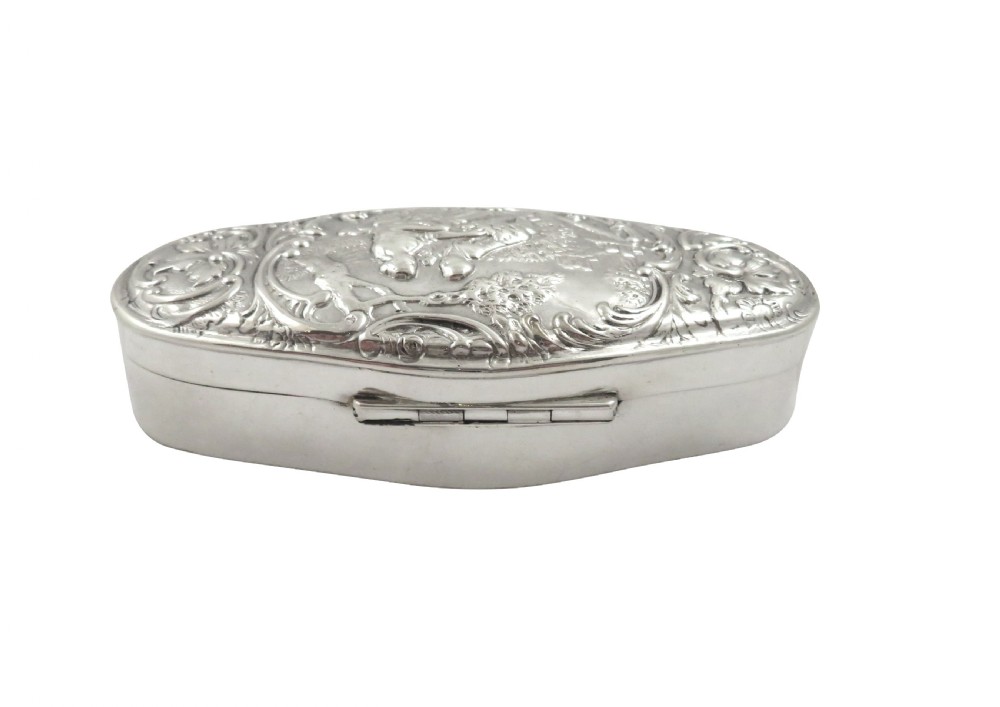 Antique Victorian Sterling Silver 'Lovers' Trinket Box 1899 View VIII