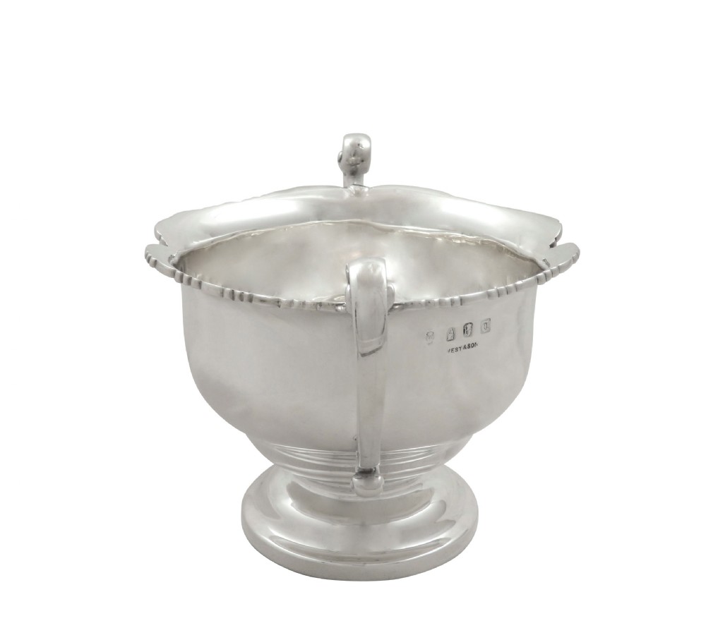 Antique Irish Sterling Silver 2 Handle Bowl - Dublin 1914 View III