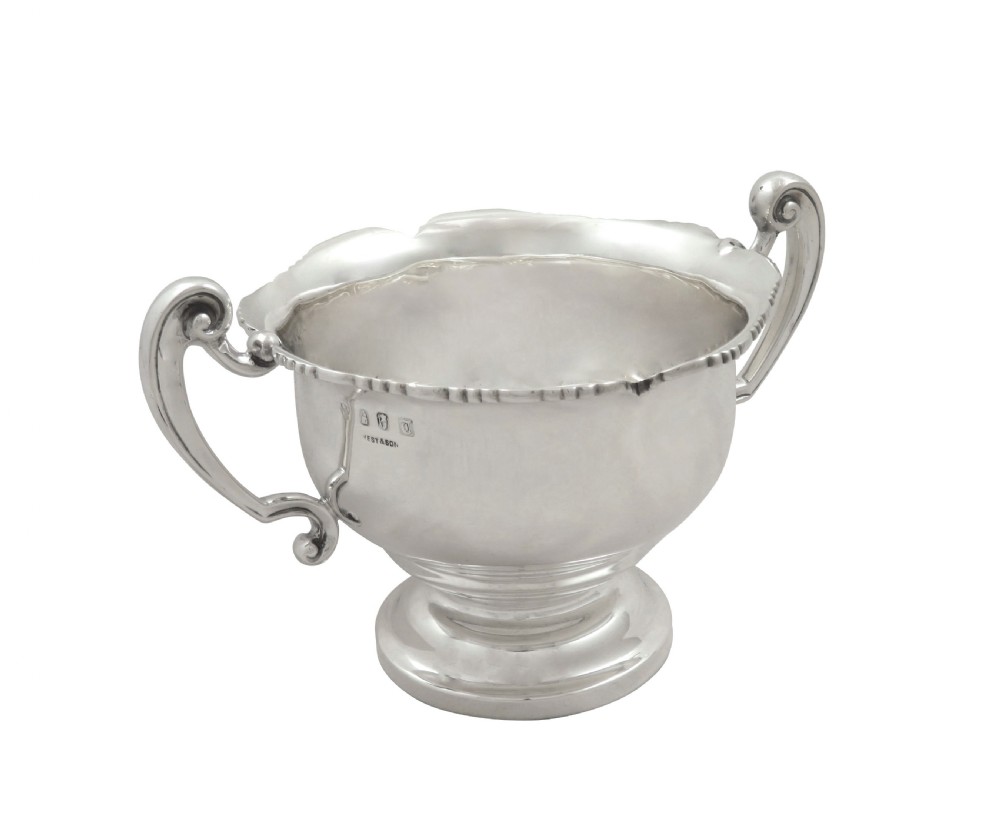 Antique Irish Sterling Silver 2 Handle Bowl - Dublin 1914 View V