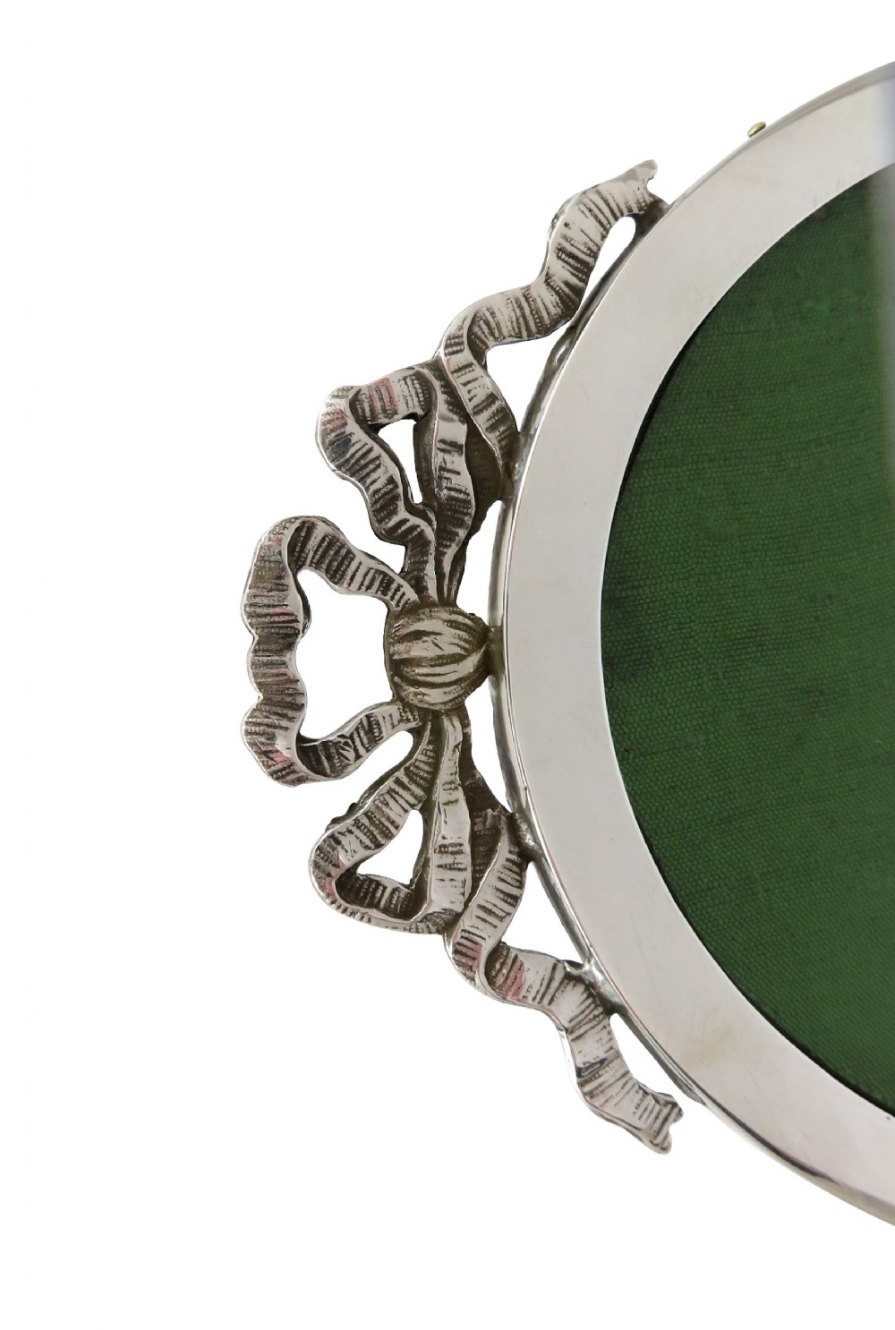 Antique Edwardian Sterling Silver Oval 'Bow/Ribbon/ Photo Frame 1909 View III