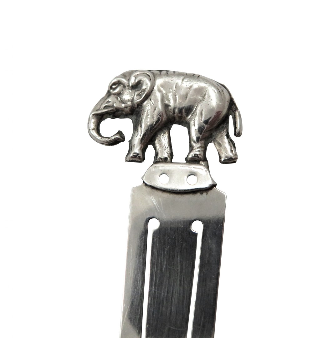 ANTIQUE SCOTTISH STERLING SILVER 'ELEPHANT' BOOKMARK - GLASGOW 1928 View II