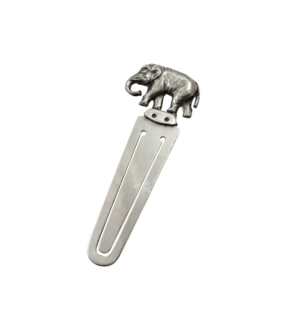 ANTIQUE SCOTTISH STERLING SILVER 'ELEPHANT' BOOKMARK - GLASGOW 1928 View V
