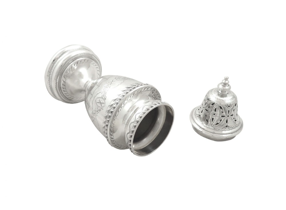 Antique Edwardian Sterling Silver Sugar Shaker / Caster 1901 View III