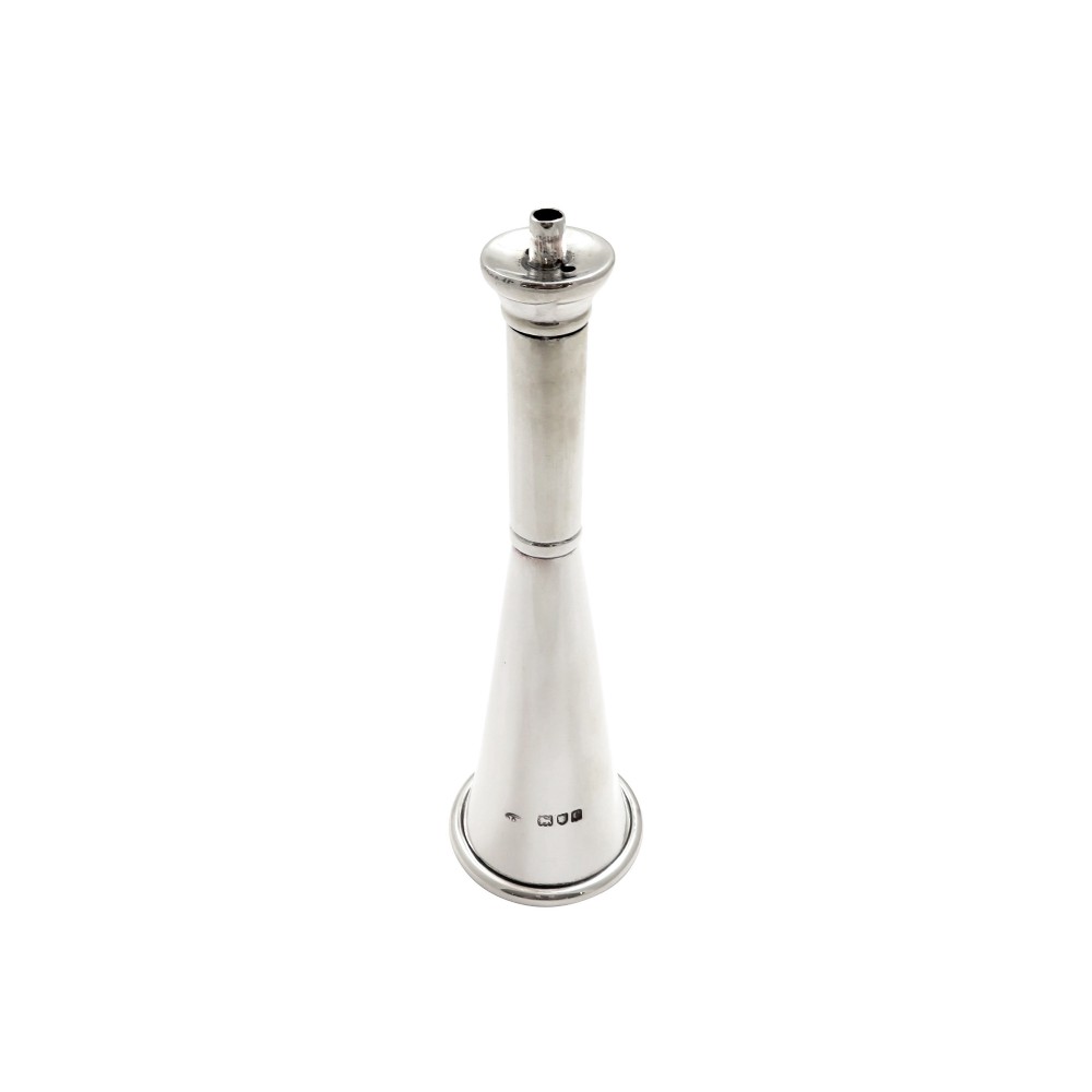 Antique Victorian Sterling Silver 'Hunting Horn' Table Lighter 1898