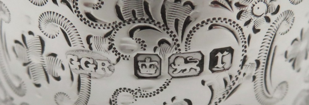 Pair of Antique Edwardian Sterling Silver Napkin Rings in Case 1909 View II