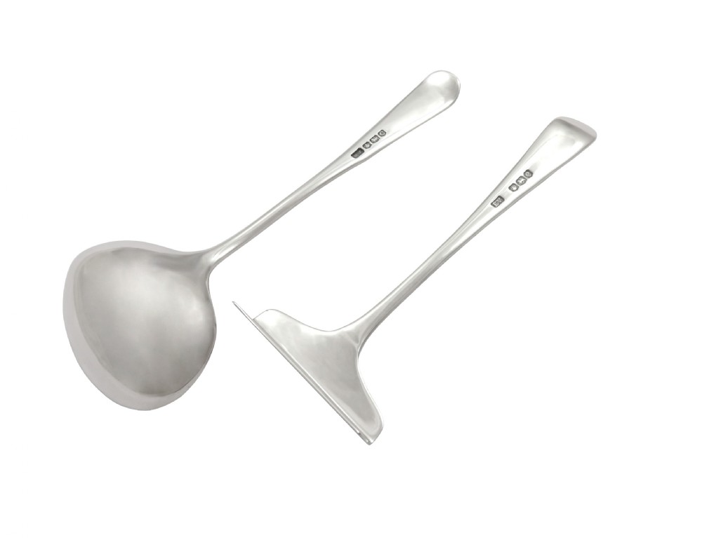 Antique George VI Sterling Silver Spoon & Pusher Set in Case View V