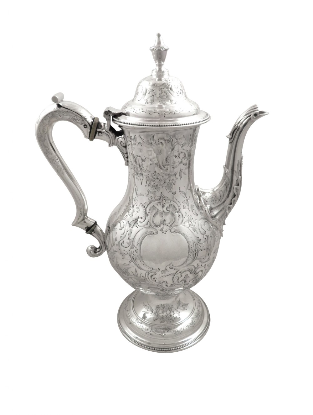 Antique Georgian Sterling Silver 'Birds' Coffee Pot 1779 View XIII