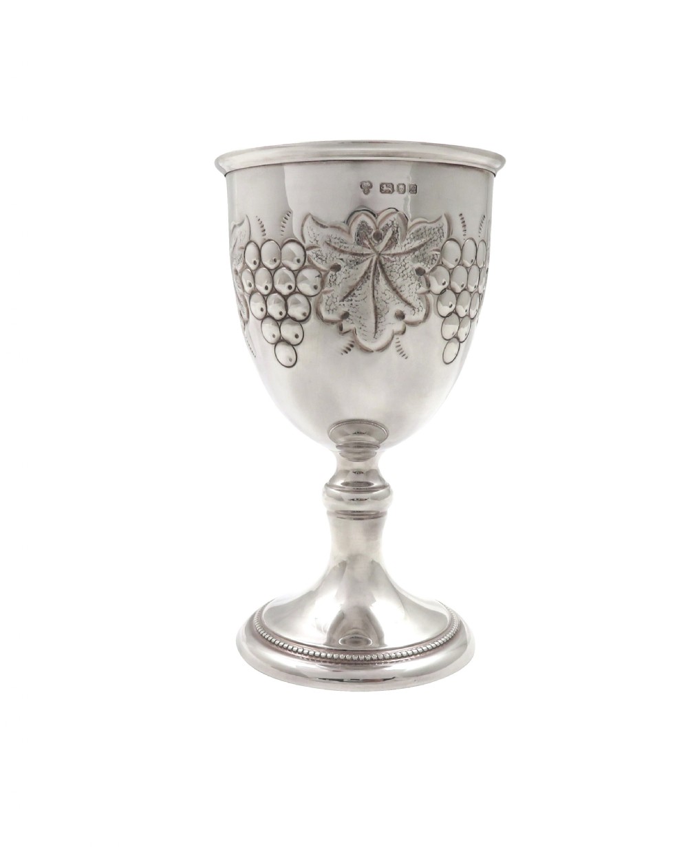 Set of 6 Vintage Sterling Silver Wine Goblets in Presentation Case View VII