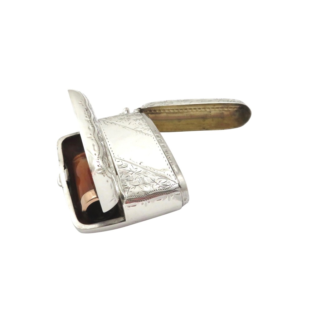 Unusual Antique Victorian Sterling Silver Combination Vesta / Cheroot Holder 1900