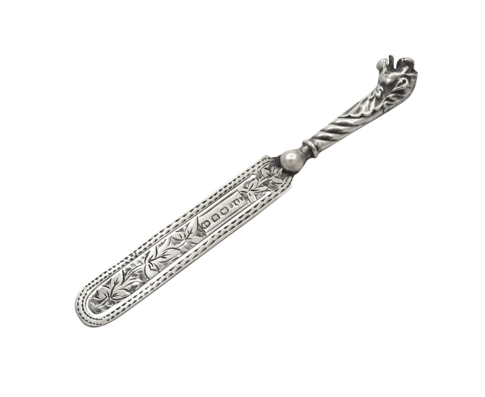 Antique Victorian Sterling Silver 'Dog' Bookmark 1896 View IX