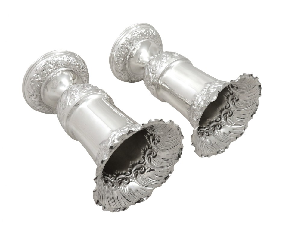 Pair of Antique Victorian Sterling Silver 7 1/2