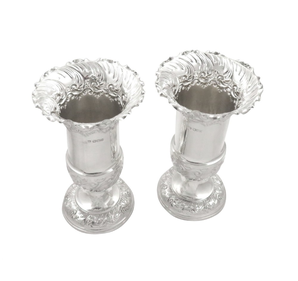 Pair of Antique Victorian Sterling Silver 7 1/2