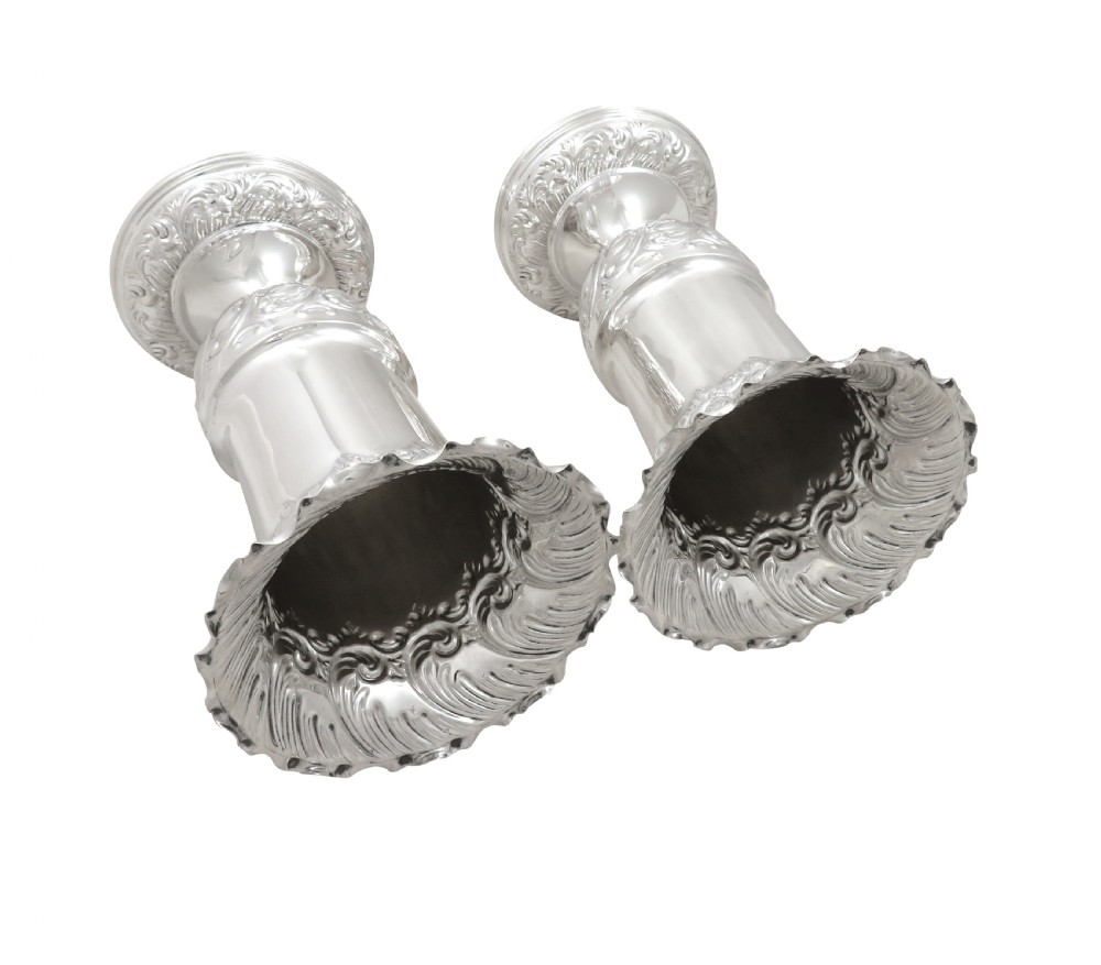 Pair of Antique Victorian Sterling Silver 7 1/2