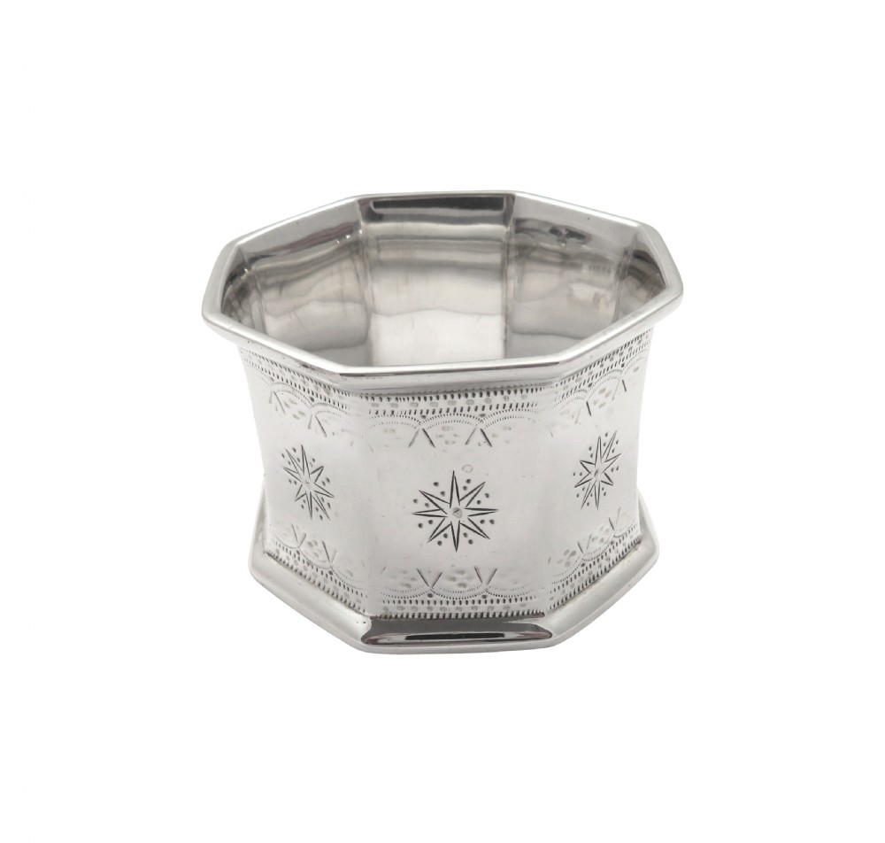 Antique Victorian Sterling Silver Napkin Ring in Case 1878 View III