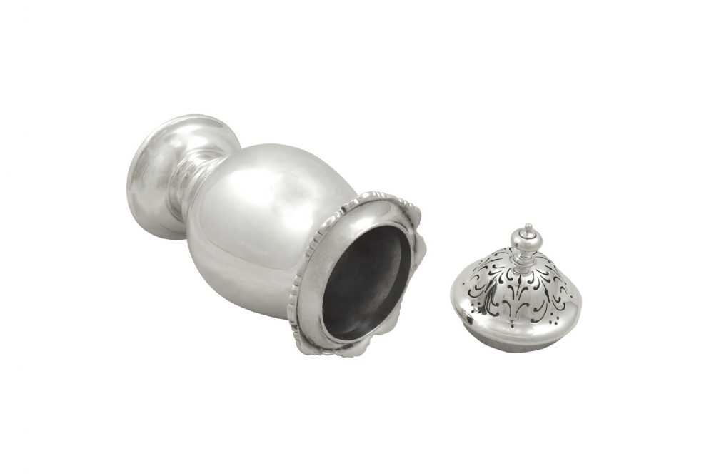 Antique Irish Sterling Silver Sugar Shaker - Dublin 1915 View IV