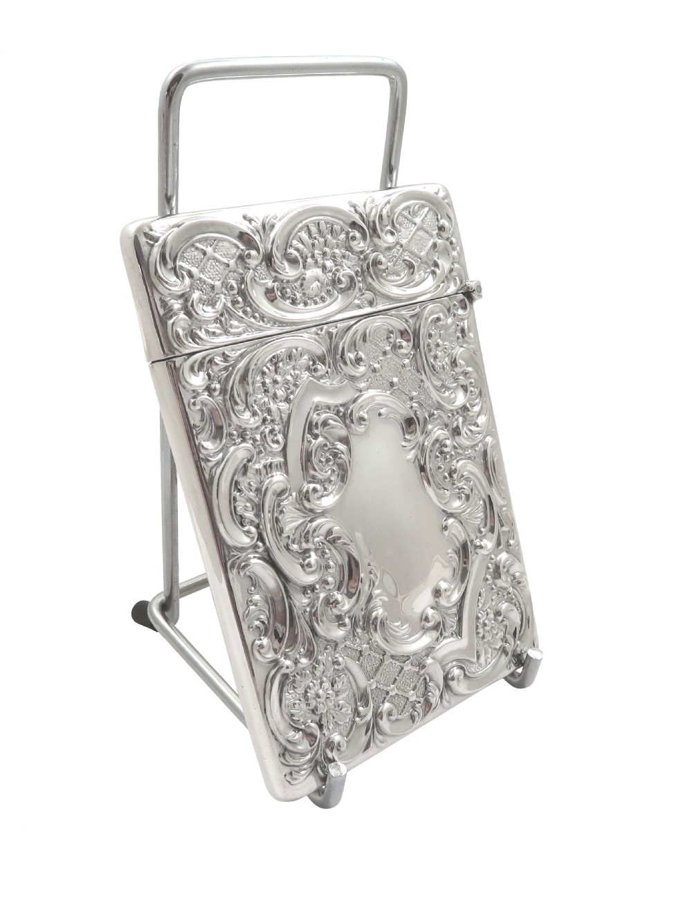 Antique Edwardian Sterling Silver 'Stag' Card Case 1910 View VII