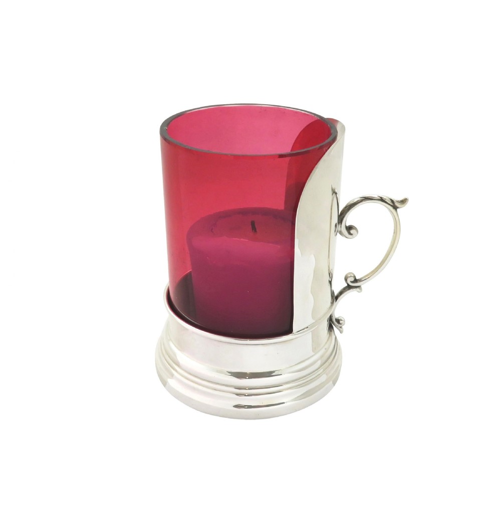 Antique Edwardian Silver & Cranberry Glass 'Go to Bed' 1903 View V