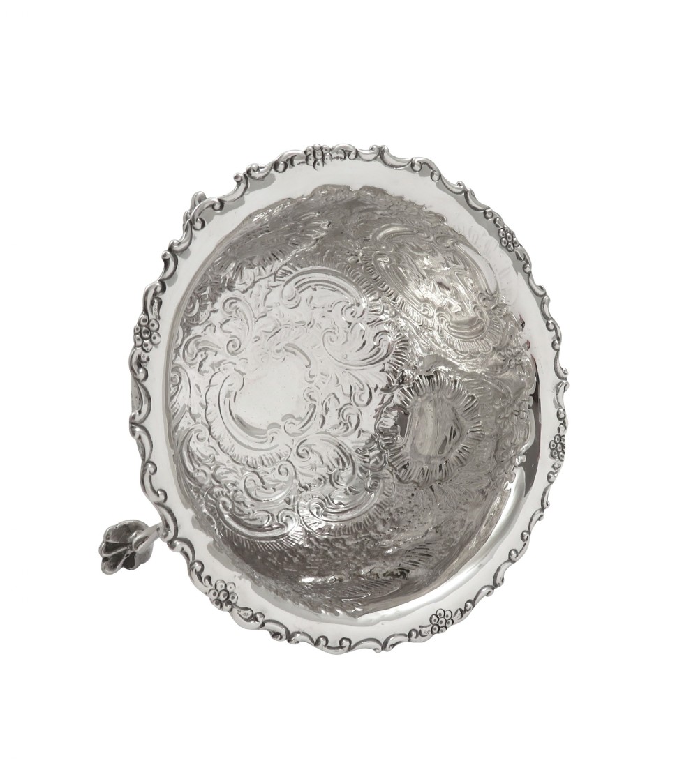 Antique Victorian Sterling Silver Bowl - 1899 - Rabbits & Birds View V