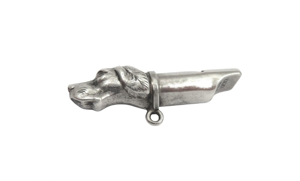 Antique Late Victorian Sterling Silver 'Dog' Whistle 1900 View VII
