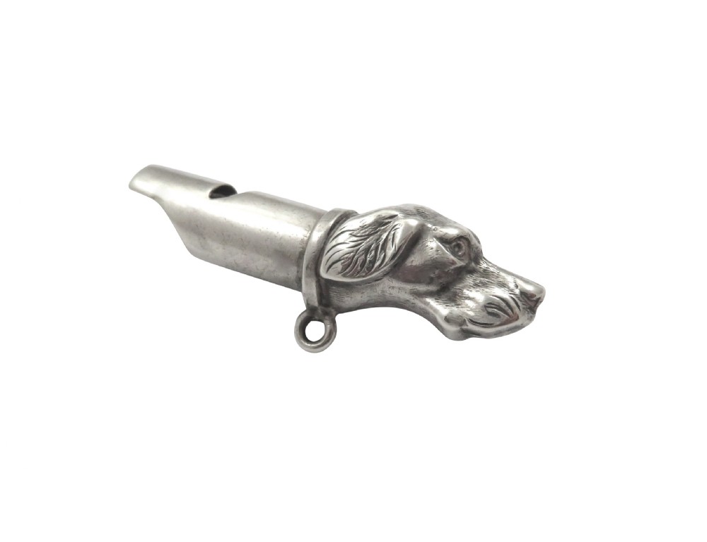 Antique Late Victorian Sterling Silver 'Dog' Whistle 1900 View VIII