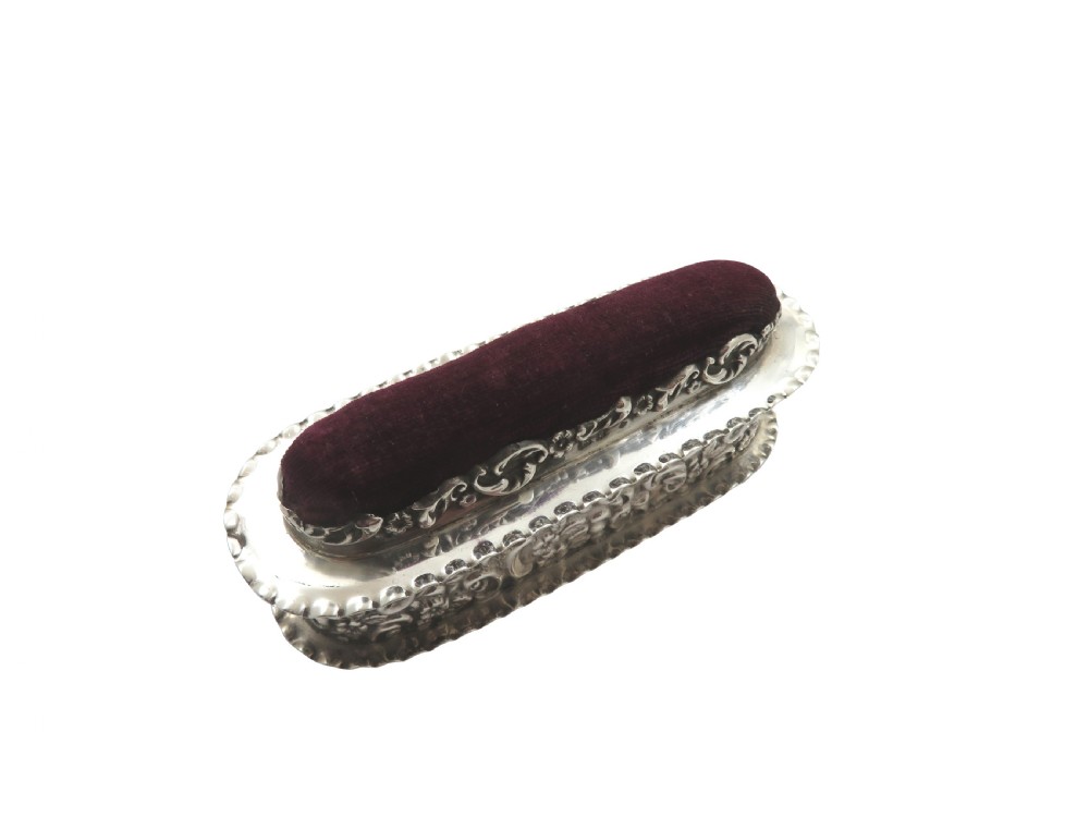 Antique Edwardian Sterling Silver Pin Cushion/Trinket Box 1905 View IV