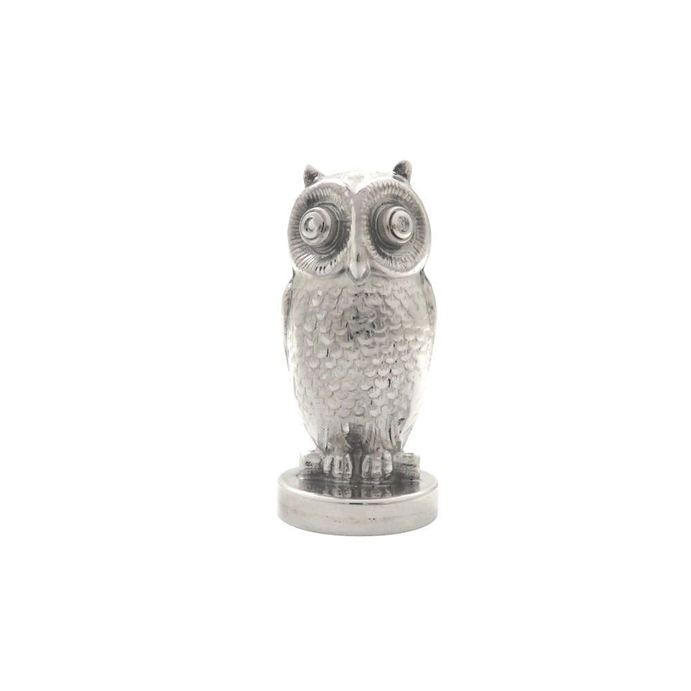 Antique Edwardian Sterling Silver 'Owl' Desk Seal 1908