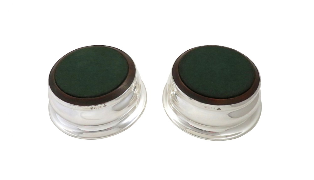 Pair of Vintage Sterling Silver Wine / Champagne Coasters  View III