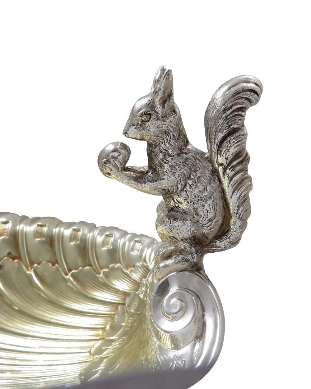 Antique Silver Plated Squirrel Nut Dish / Bowl c1900 View II