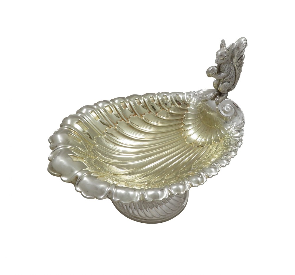 Antique Silver Plated Squirrel Nut Dish / Bowl c1900 View VII