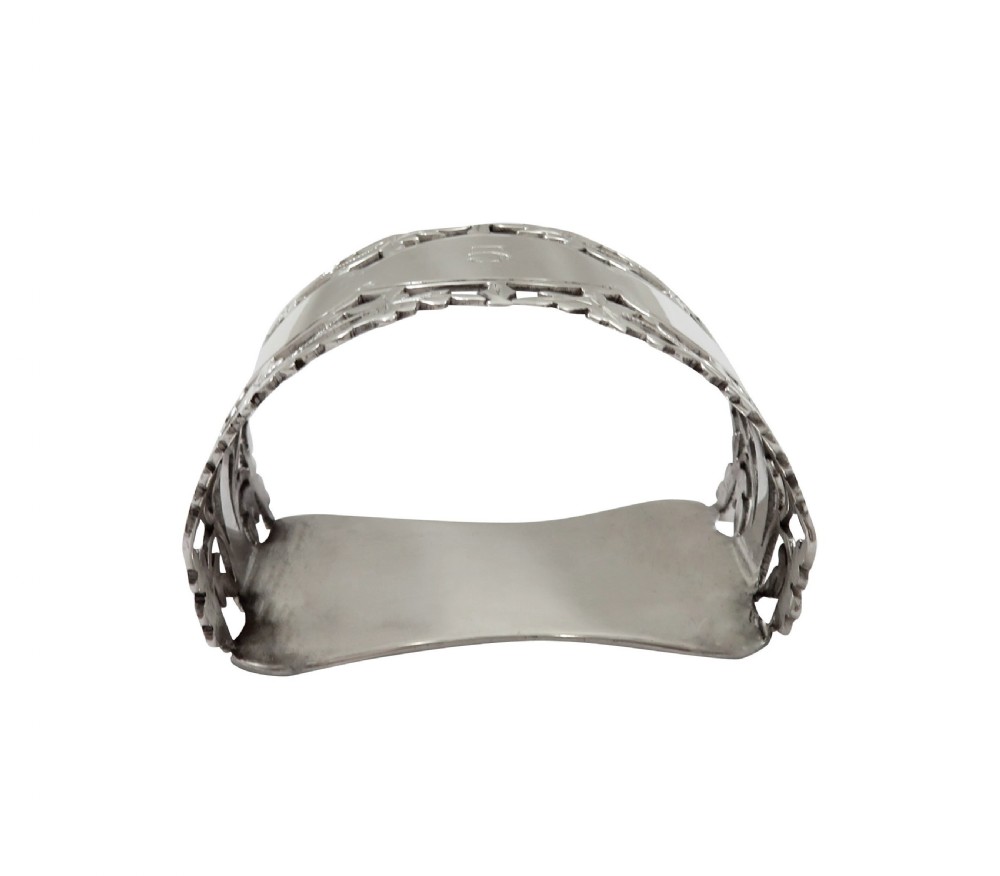 Set of 6 Antique Edwardian Sterling Silver Napkin Rings in Case  View V