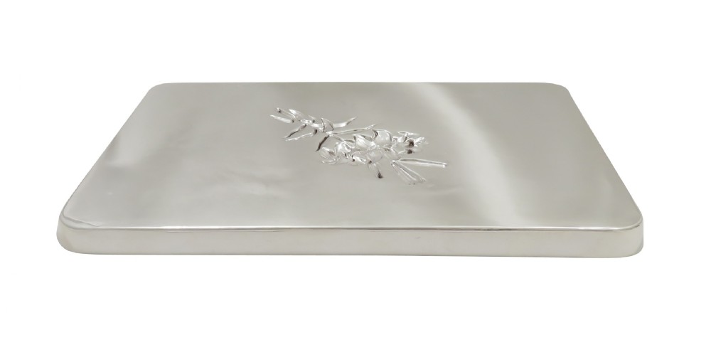 Antique Edwardian Sterling Silver Dressing Tray with Flowers 1907 View VI