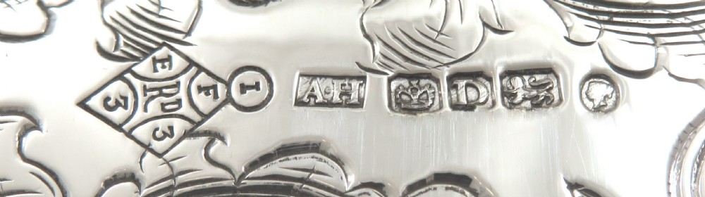 Antique Victorian Sterling Silver Fish Servers in Case 1847 View II